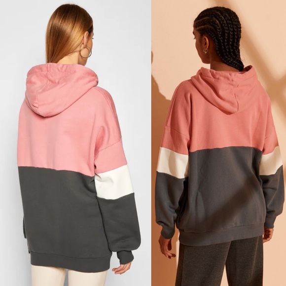 Superdry NYC Times Color Block Oversized Hoodie/Sweatshirt - Picture 2 of 8